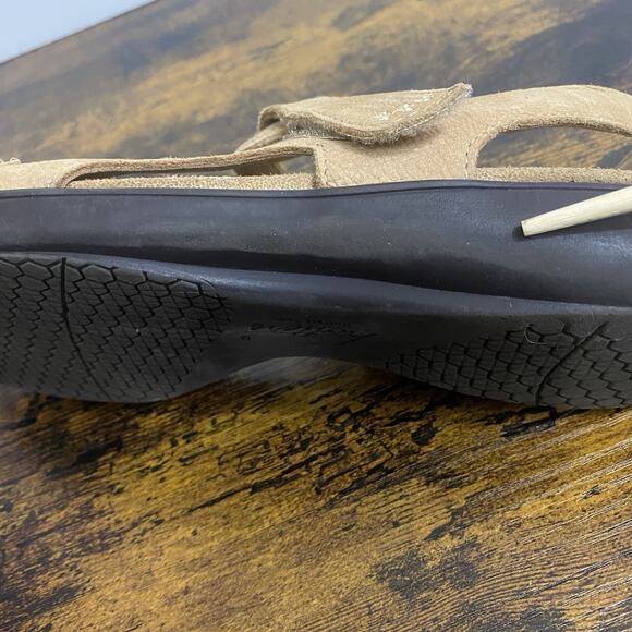 Trotters Katarina Sandals Womens Sz 7.5M Tan Leather Strappy Slingback Hook Loop - Picture 10 of 11